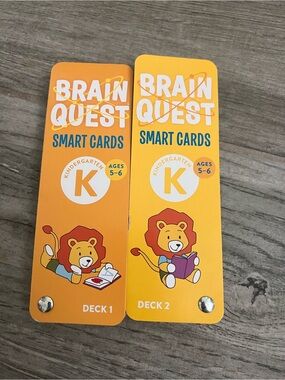 Brain Quest Smart Cards Kindergarten K Decks 1 & 2 - Yellow/Orange